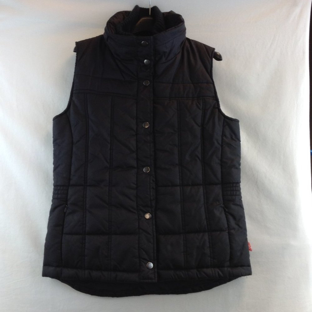 Ellabee Black Full Zip Quilted Vest
